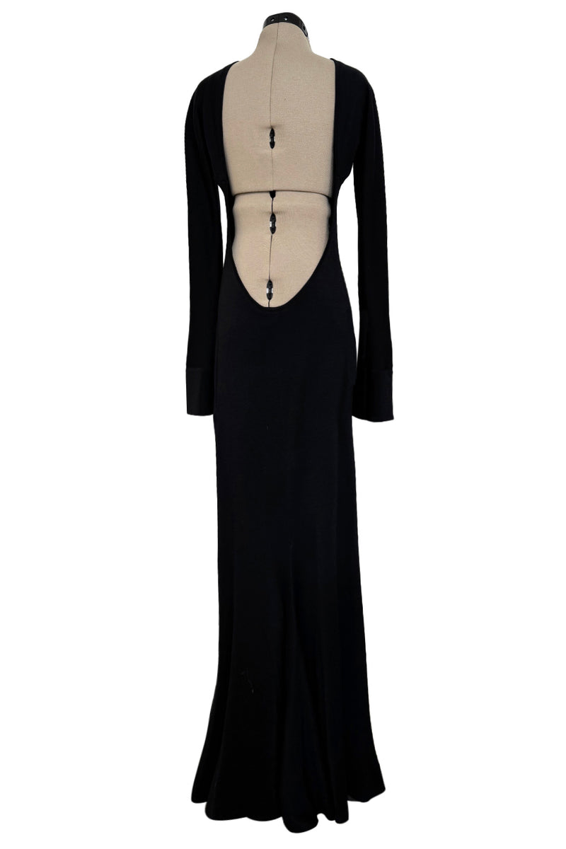 Incredible Fall 1998 Guy Laroche by Alber Elbaz Runway Black Jersey Reissue of the Mireille Darc Backless Dress