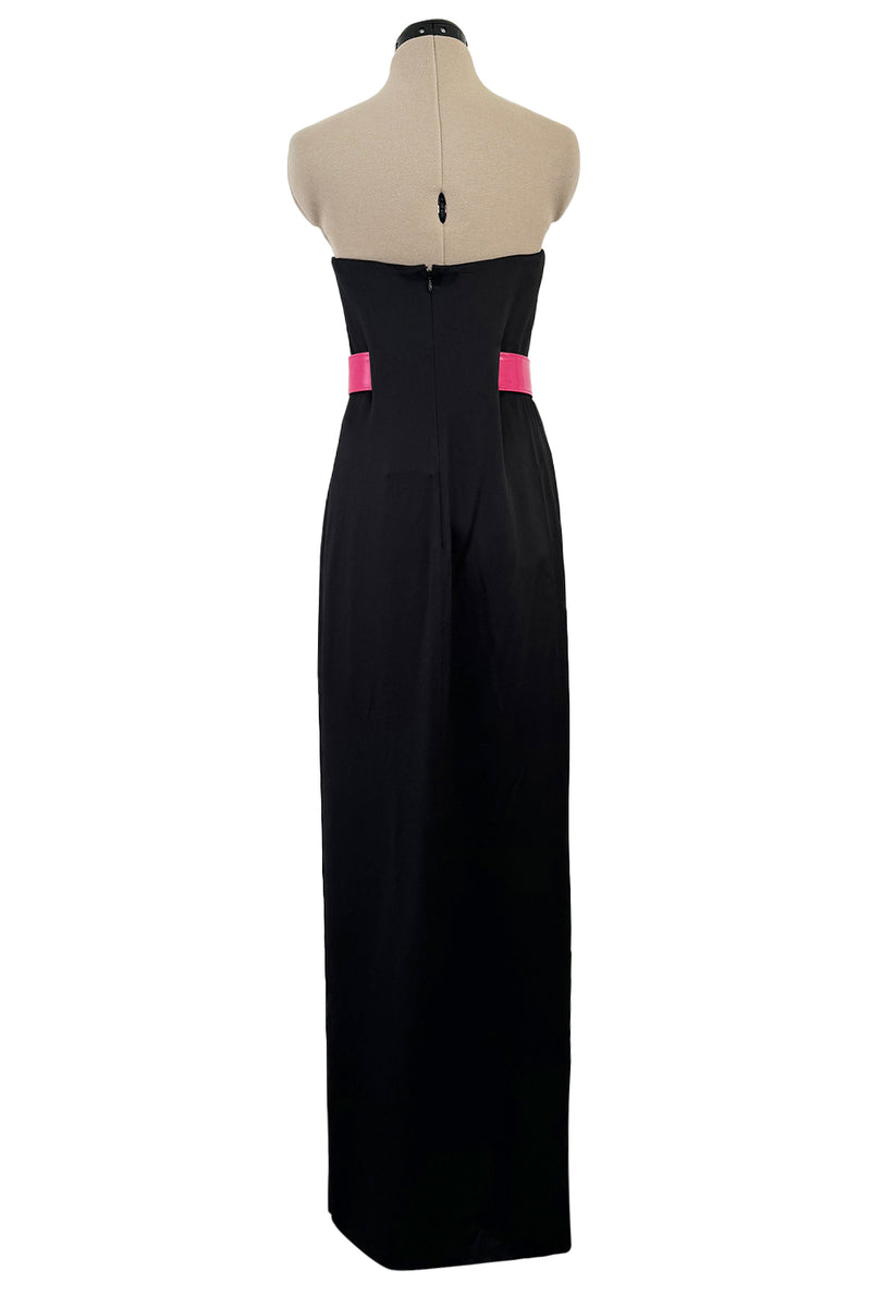 Fabulous 2008 Alexander McQueen Strapless Black Silk Dress w Vibrant P – Shrimpton Couture