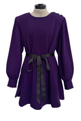 Documented Fall 1985 Yves Saint Laurent Haute Couture Runway Look 43 Purple Over-sized Cut Tunic