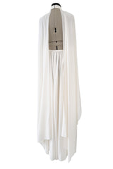 Beautiful Resort 2014 Givenchy by Riccardo Tisci Backless & Caped Panel Ivory Silk Chiffon Dress