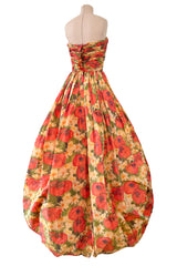 Resort 2009 Oscar de la Renta Runway Look 59 Strapless Coral Silk Dress w Full Bubble Hem Skirt