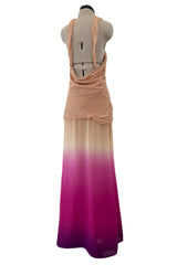 Prettiest Spring 2006 Christian Dior by John Galliano Pink Ombre Silk Chiffon Dress