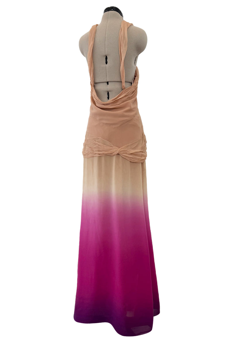 Prettiest Spring 2006 Christian Dior by John Galliano Pink Ombre Silk Chiffon Dress