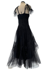 Rare Spring 2008 John Galliano Black Version of Look 13 Production Label Black Lace Dress