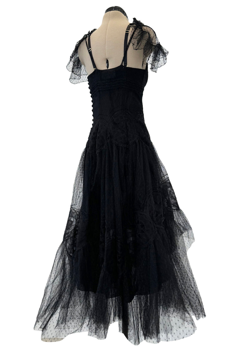 Rare Spring 2008 John Galliano Black Version of Look 13 Production Label Black Lace Dress