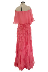 Fall 2010 Valentino Maria Grazia Chiuri & Pierpaolo Piccioli Runway Look 37 Off Shoulder Ruffle Dress