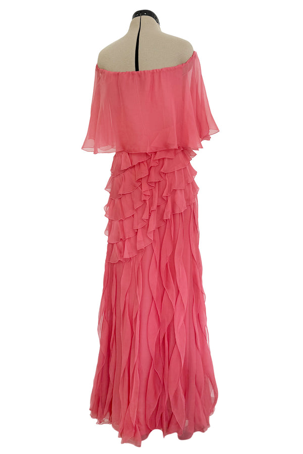Fall 2010 Valentino Maria Grazia Chiuri & Pierpaolo Piccioli Runway Look 37 Off Shoulder Ruffle Dress
