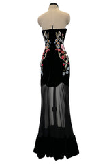 Pre-Fall 2017 Alexander McQueen by Sarah Burton Look 52 Strapless Dress w Silk Chiffon Skirt & Embroidery