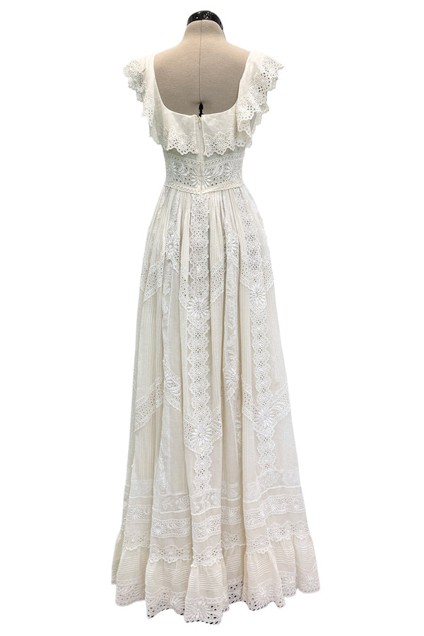 Romantic Resort 2015 Valentino by Pierpaolo & Piccioli & Maria Grazia Chiuri Cotton Embroidered Dress w  Flower Belt