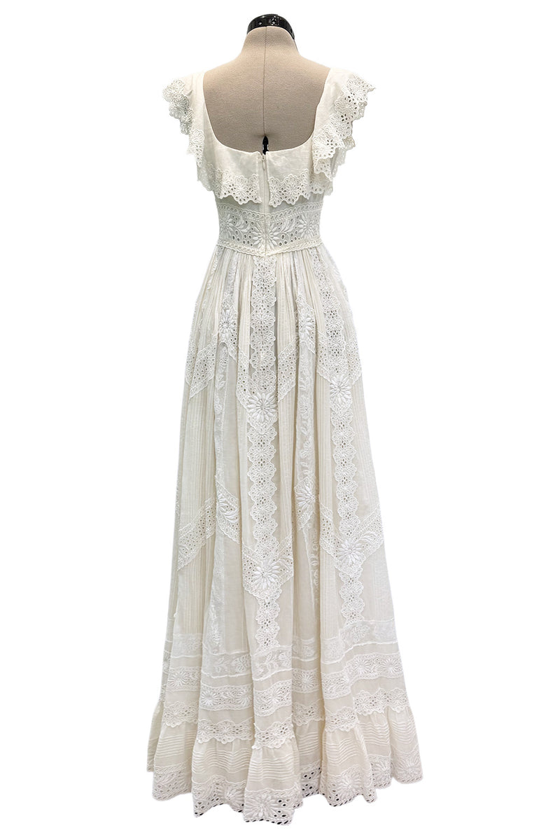 Romantic Resort 2015 Valentino by Pierpaolo & Piccioli & Maria Grazia Chiuri Cotton Embroidered Dress w  Flower Belt
