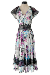 Spectacular Cruise 2007 Chanel by Karl Lagerfeld Chanel Print Silk Chiffon Dress