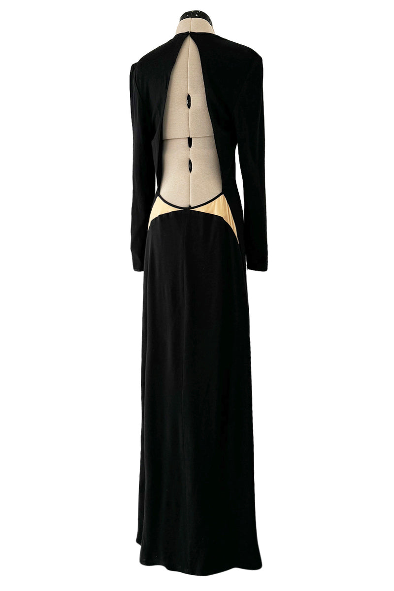 Iconic Fall 1989 Geoffrey Beene Heavily Documented Backless Jersey Dress