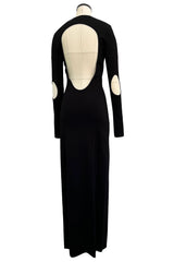 Spring 2021 Givenchy by Matthew Williams Runway Black Backless Knit Dress w Open Cut Outs