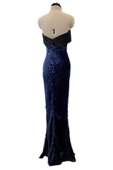 Outstanding Spring 2011 Giorgio Armani Runway Look 60 & Ad Campaign Strapless Blue Sequin Dress