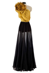 Fall 2011 Gucci by Frida Giannini Runway Look 47 Silk Floral Detailed One Shoulder Silk Chiffon Dress