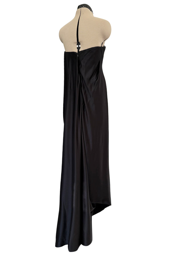 Fall 2008 Alexander McQueen 'The Girl Who Lived in a Tree' Strapless Draped Silk Dress w Elaborate Beading