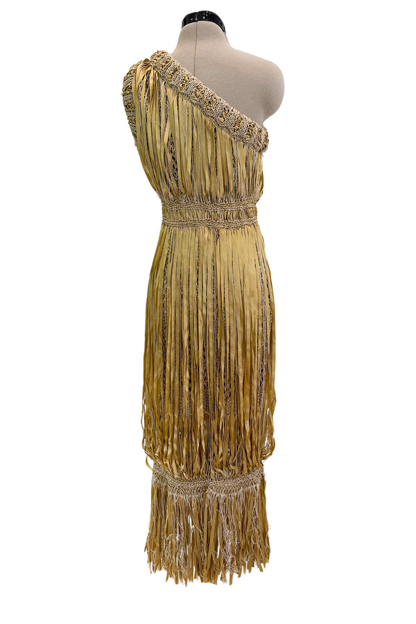 Outstanding Cruise 2011 Chanel by Karl Lagerfeld Runway Look 36 Gold Ribbon & Metallic Gold Cord Knit Dress