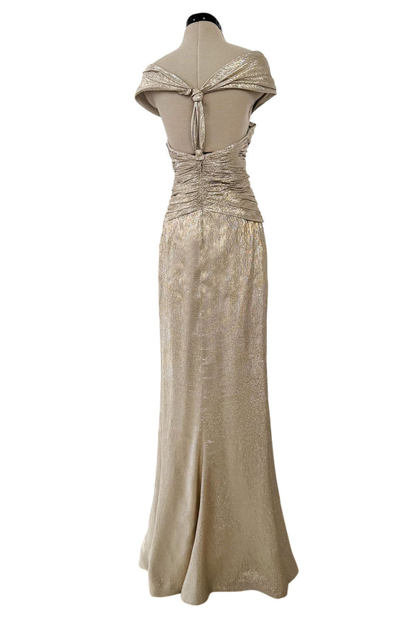 Exceptional Late 1960s Oscar de la Renta Red Silk Dress w Gold & Silve –  Shrimpton Couture