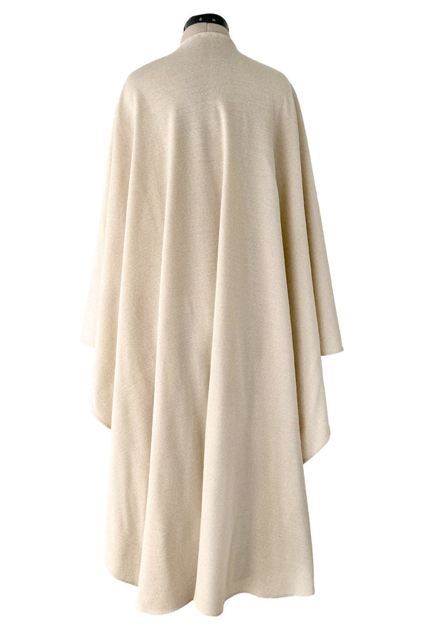 Gorgeous 1970-1972 Halston Well Documented Pale Neutral Colour Cashmere Wool Mix Cape