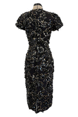 Chic Resort 2018 Michael Kors Runway Look 44 Black Dress w Elaborate Gold & Black Sequin Detailing