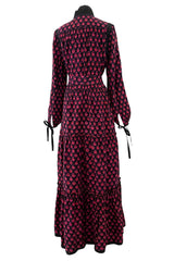 Late 1960s-70s Christian Dior by Marc Bohan Floral Print Cotton Smock Dress