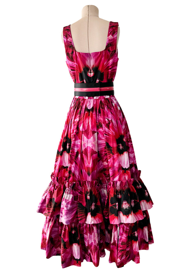 Beautiful Resort 2020 Alexander McQueen by Sarah Burton Floral Printed Cotton Dress w Belt