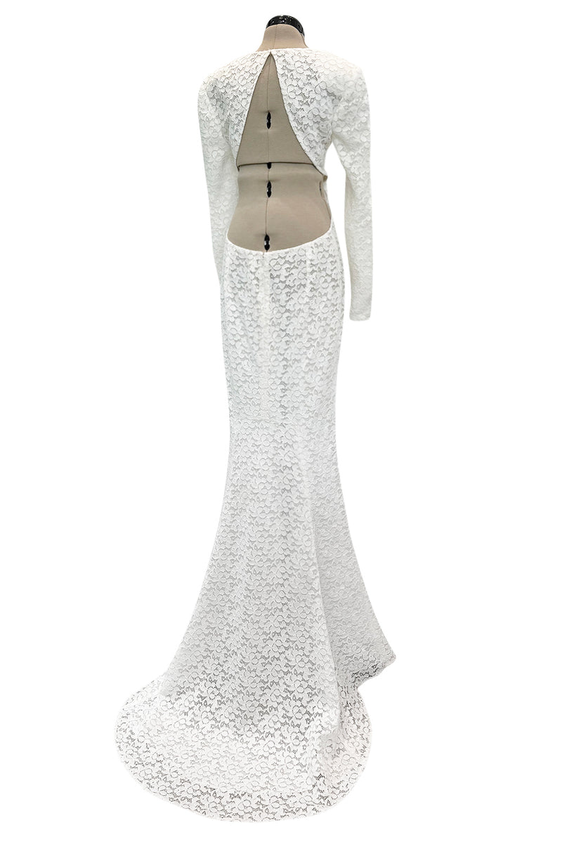 Spectacular 2014 Stella McCartney 'Renee' Red Carpert Documented White Lace Dress w Low Open Cut Out Back