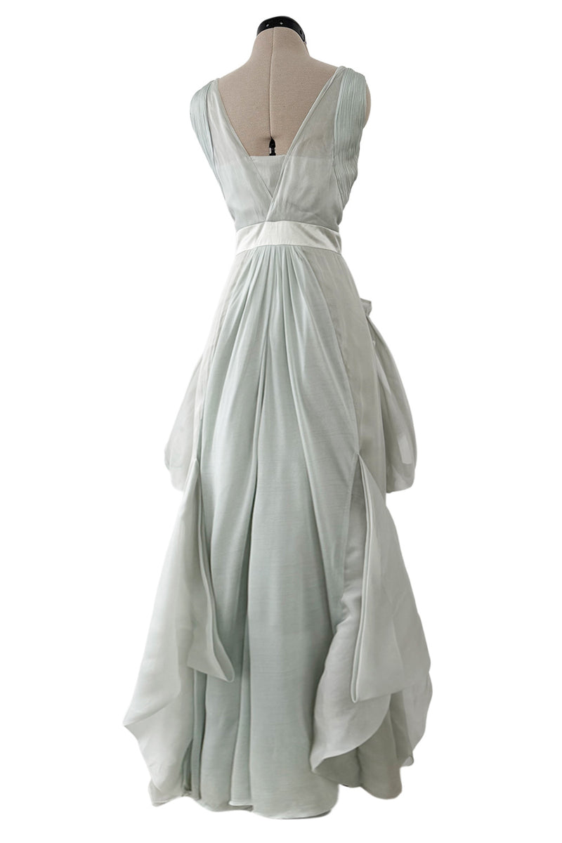 Prettiest Resort 2009 Valentino by Alessandra Facchinetti Look 16 Palest Dusty Green Silk Organza Dress