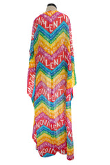 Dreamy 2024 Valentino Special Escape Summer Capsule Cotton Chevron & Logo Print Cover Up Overdress