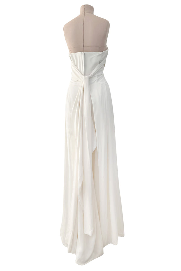 Incredible Spring 2015 Vivienne Westwood Ivory Corset Dress w Draped Multiway Extended Panels