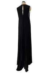 Chic Spring 2000 Chanel by Karl Lagerfeld Runway Sleeveless Black Jersey Tent Swing Dress