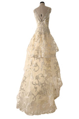 Dreamy Pre-Fall 2015 Oscar de la Renta Look 36 Metallic Gold Applique & Ivory Net Dress