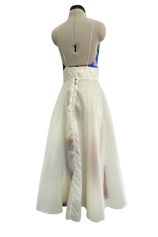 Spring 2008 Fendi by Karl Lagerfeld Runway Look 19 & Ad Campaign Silk Organza & Chiffon Print Dress