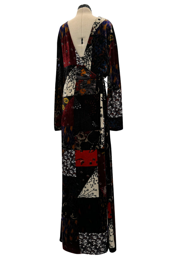 Fall 2015 Chloe by Clare Waight Keller Velvet Closing Runway Look 45 Velvet Patchwork Dress