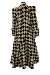 1973 Biba by Barbara Hulanicki Oversized Houndstooth Jacket w Incredible Sleeves & Shoulders