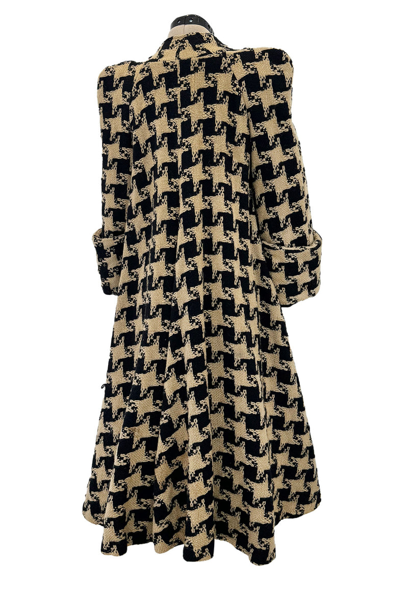 1973 Biba by Barbara Hulanicki Oversized Houndstooth Jacket w Incredible Sleeves & Shoulders