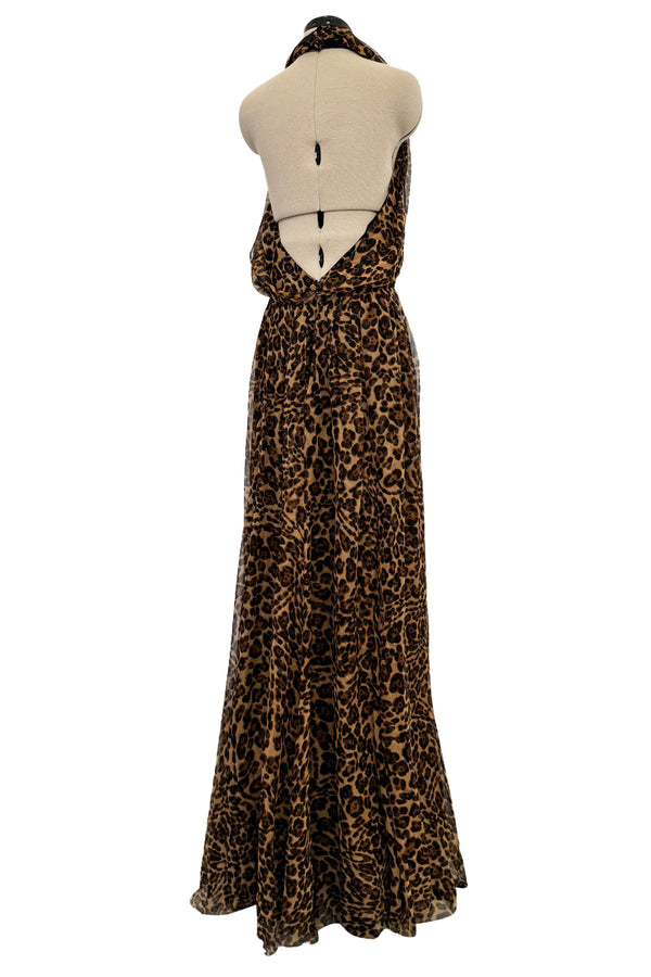 Pre-Fall 2013 Gucci by Frida Giannini Look 8 Leopard Silk Chiffon Dress w Open Back