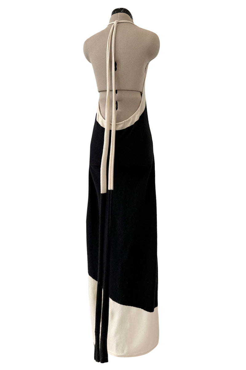 Cruise 2003 Chanel by Karl Lagerfeld Black & Ivory Cashmere Knit Dress
