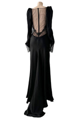 Prettiest Fall 2019 Alessandra Rich Black Version of Runway Look 46 Bias Cut Silk & Sequin Lace Dress