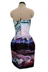 Gorgeous Fall 2013 Mary Katrantzou Runway Print From Look 18 Strapless Bubble Skirt Mini Dress