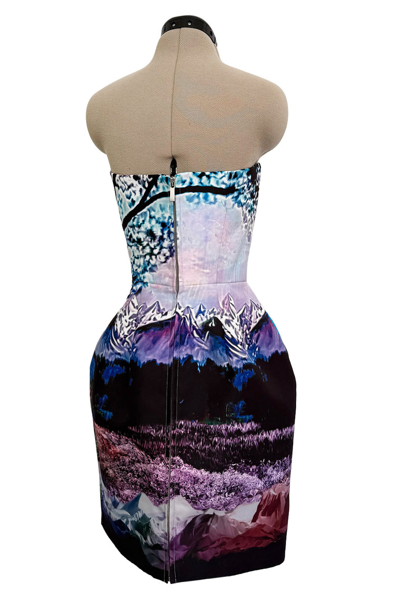 Gorgeous Fall 2013 Mary Katrantzou Runway Print From Look 18 Strapless Bubble Skirt Mini Dress