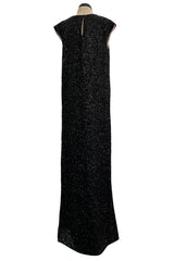 Glamourous 2014 Christian Dior by Raf Simons Densely Covered Black Sequin Dress w Pink Lining