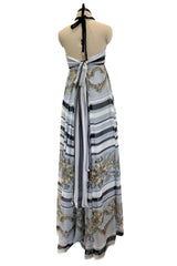 Resort 2009 Gucci by Frida Giannini Runway Look 18 Silk Caftan Dress w Elaborate Shell Halter