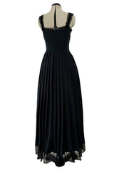 Pre-Fall 2013 Chanel by Karl Lagerfeld Runway Look 65 Black Silk Pleated Dress