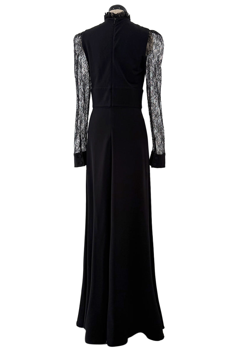 Prettiest 2017 Gucci by Alessandro Michele Black Dress w Lace Sleeves Shrimpton Couture Prettiest 2017 Gucci by Alessandro Michele Black Dress w Lace Sleeves Shrimpton Couture
