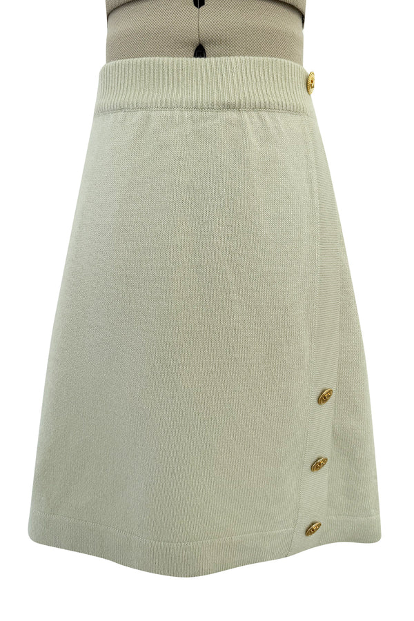 Fantastic 1990s Chanel by Karl Lagerfeld Scottish Cashmere Knit Sweater Skirt
