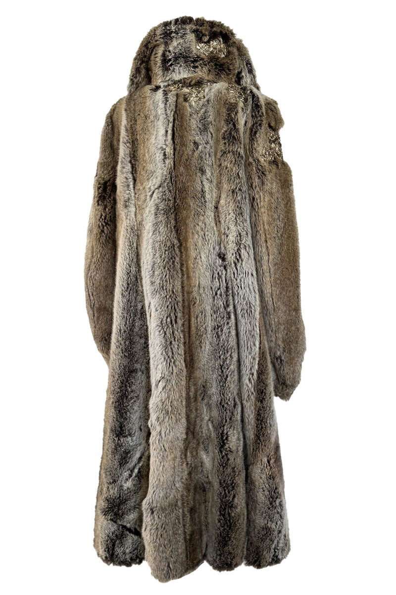 FRR Large Natural Coyote Fur Boa Scarf with Leather Ties