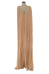 Chic Spring 2019 Chloe by Natacha Ramsay-Levi Pleated Chiffon Dress w Attached Caped Back