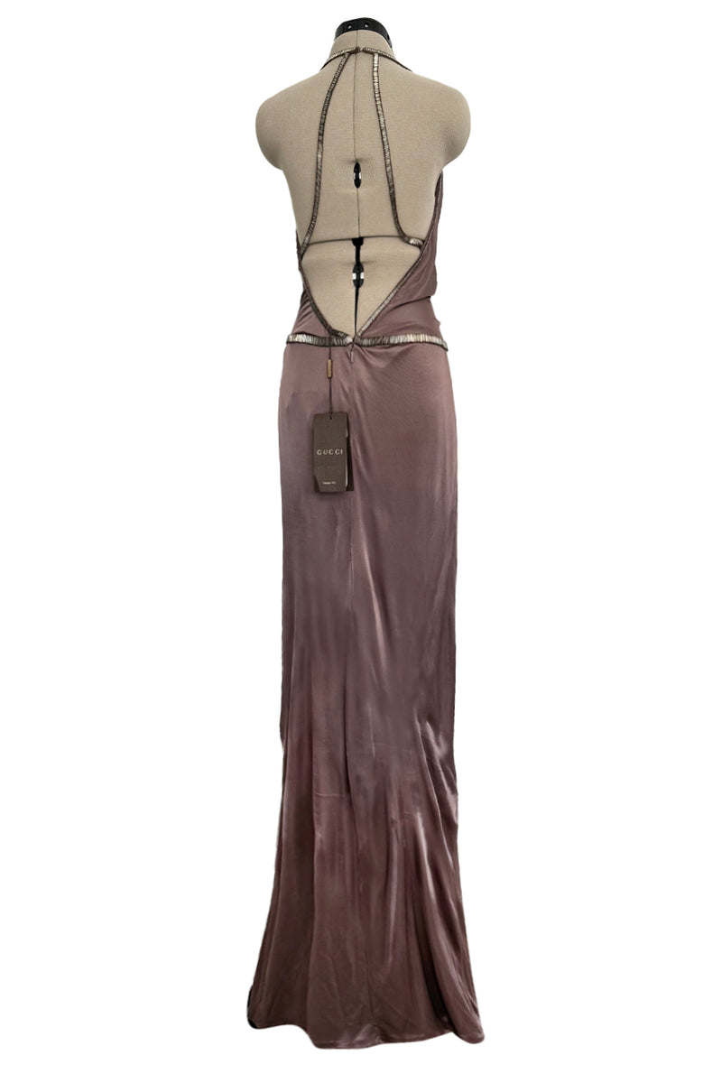 Gucci 2010-11 Deep Mauve Backless Jersey Dress