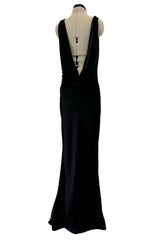 Outstanding Spring 2000 Christian Dior by John Galliano Black Silk Bias Cut Dress w Low Back
